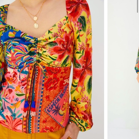 Anthropologie NWT Farm Rio Printed Puff - Sleeved
Blouse Size XS. But - Picture 4 of 10